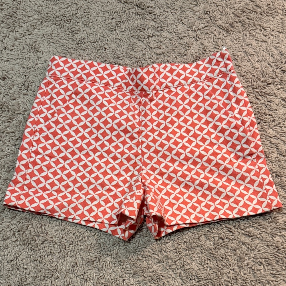Janie and Jack Coral and White Geometric Women's Shorts